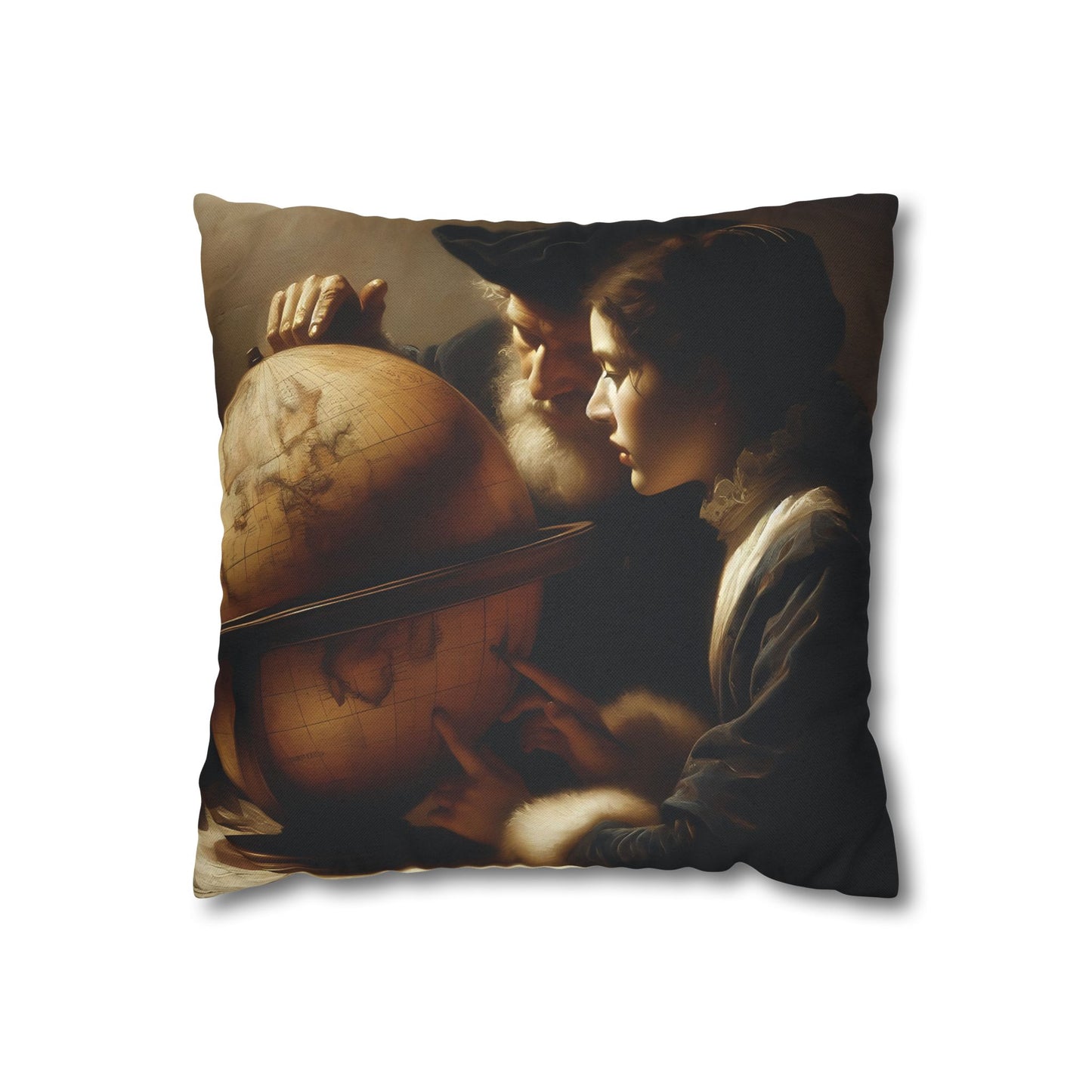 Cartographers Spun Polyester Square Pillowcase