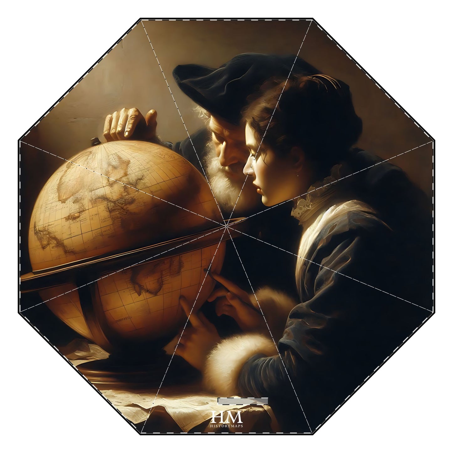 Cartographers Semi-Automatic Foldable Umbrella