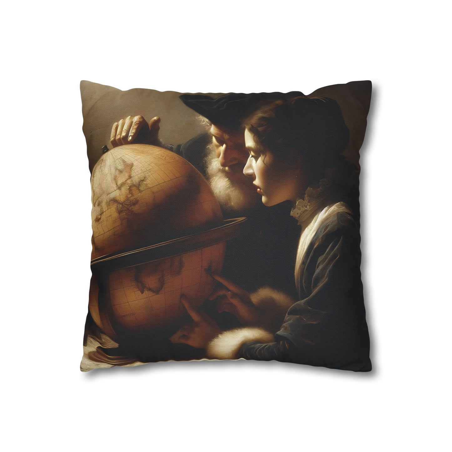 Cartographers Spun Polyester Square Pillowcase