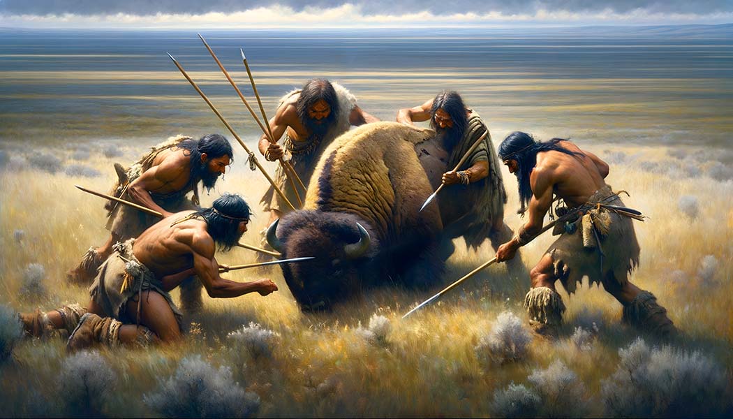 Bison Hunt Digital Artwork