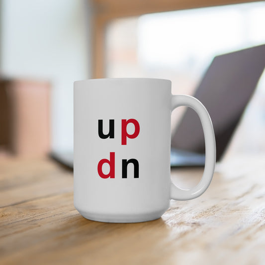 Up Down White Ceramic Mug (11oz, 15oz)