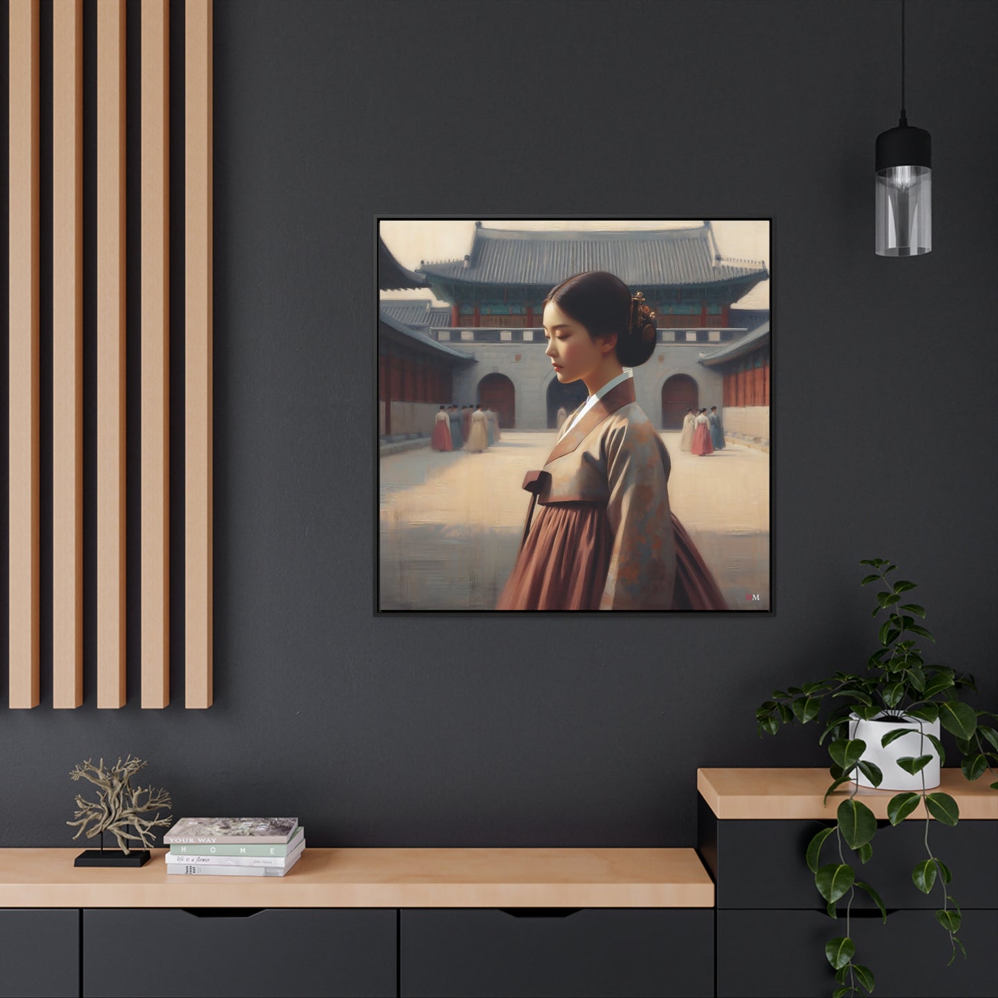 Joseon Court Lady Canvas Wraps, Square Frame