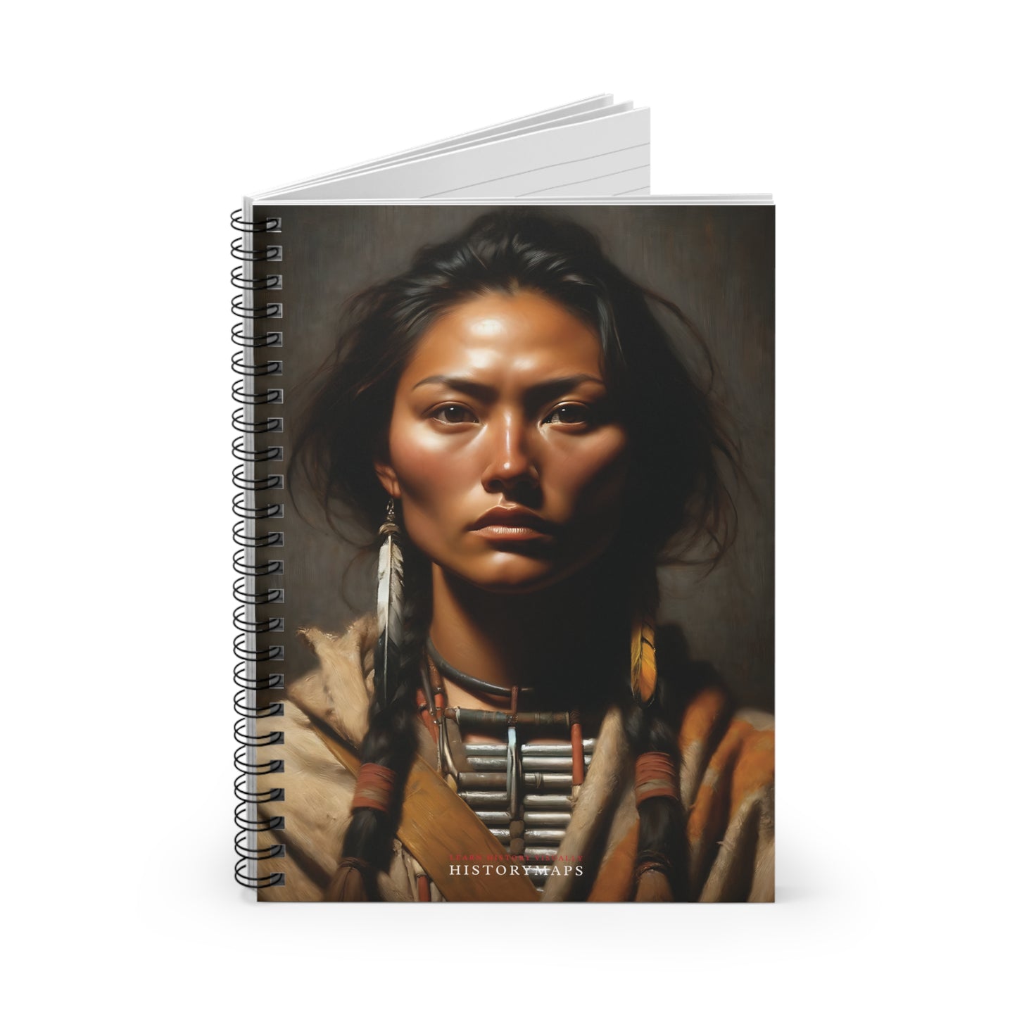 Native American Woman Spiral Notebook - Ruled Line