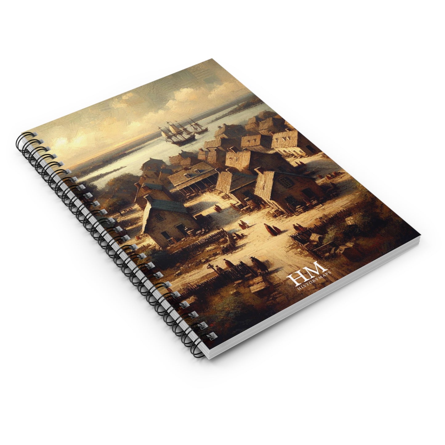 Colonial Towns Spiral Notebook - Ruled Line