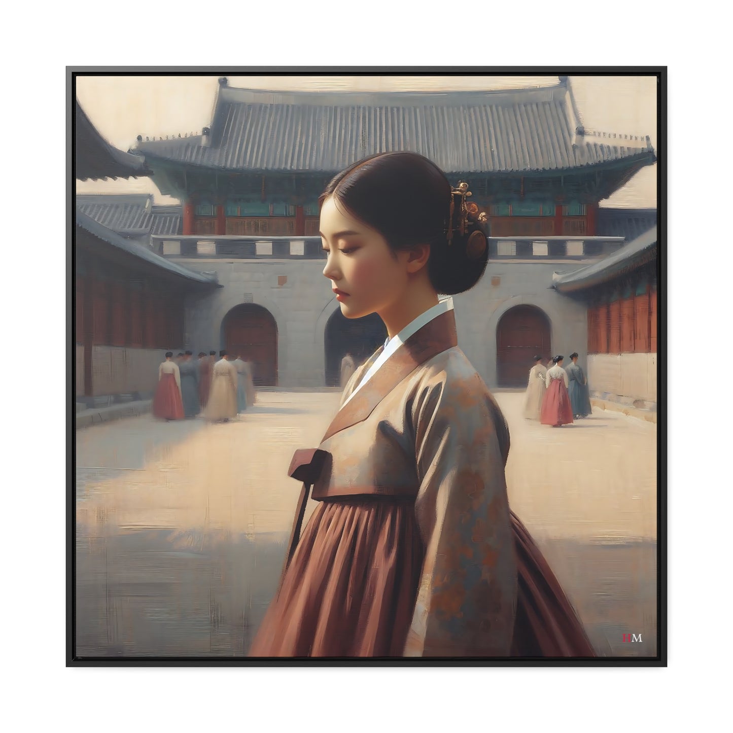 Joseon Court Lady Canvas Wraps, Square Frame