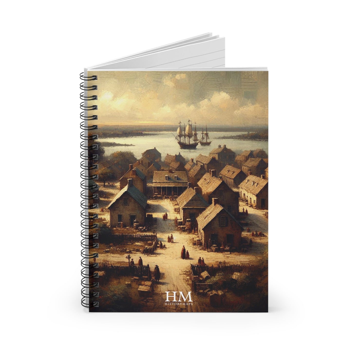 Colonial Towns Spiral Notebook - Ruled Line