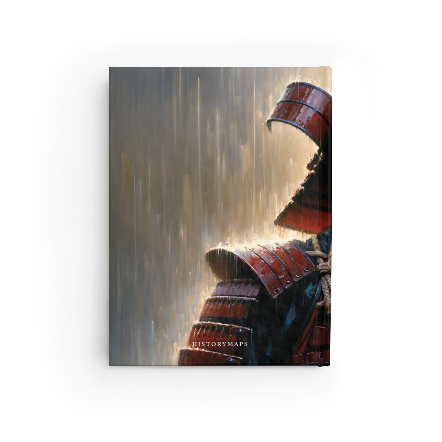 Old Samurai Warrior in Red Armor in the Rain 2024 Writing Journal - Blank