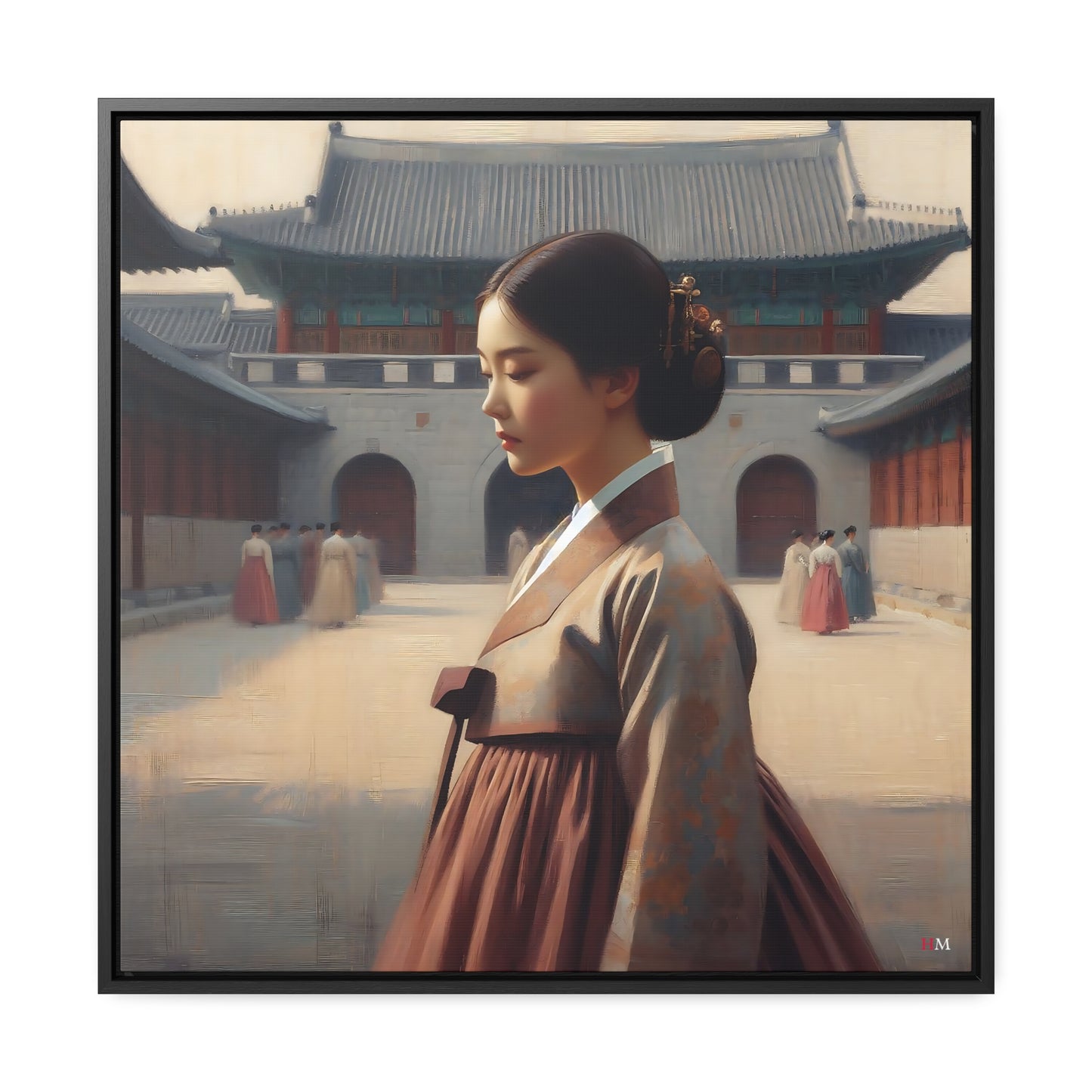 Joseon Court Lady Canvas Wraps, Square Frame