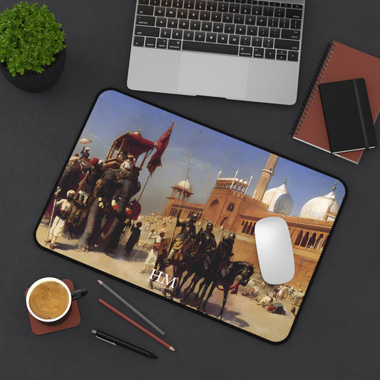 The Great Mogul and His Court Returning from the Great Mosque at Delhi Desk Mat