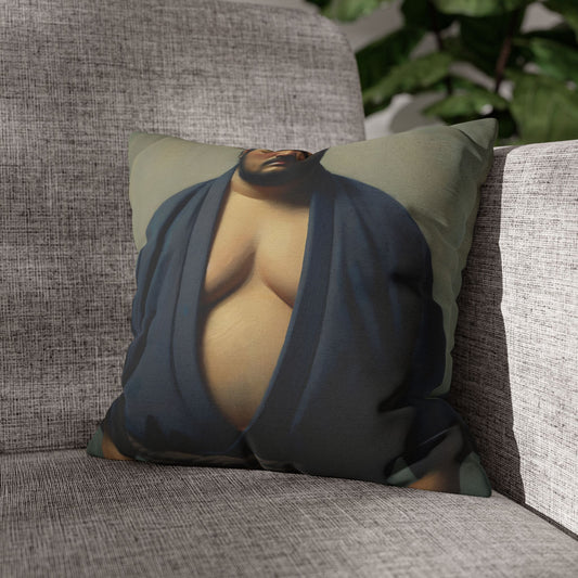 Sumo Wrestler IV Polyester Square Pillowcase