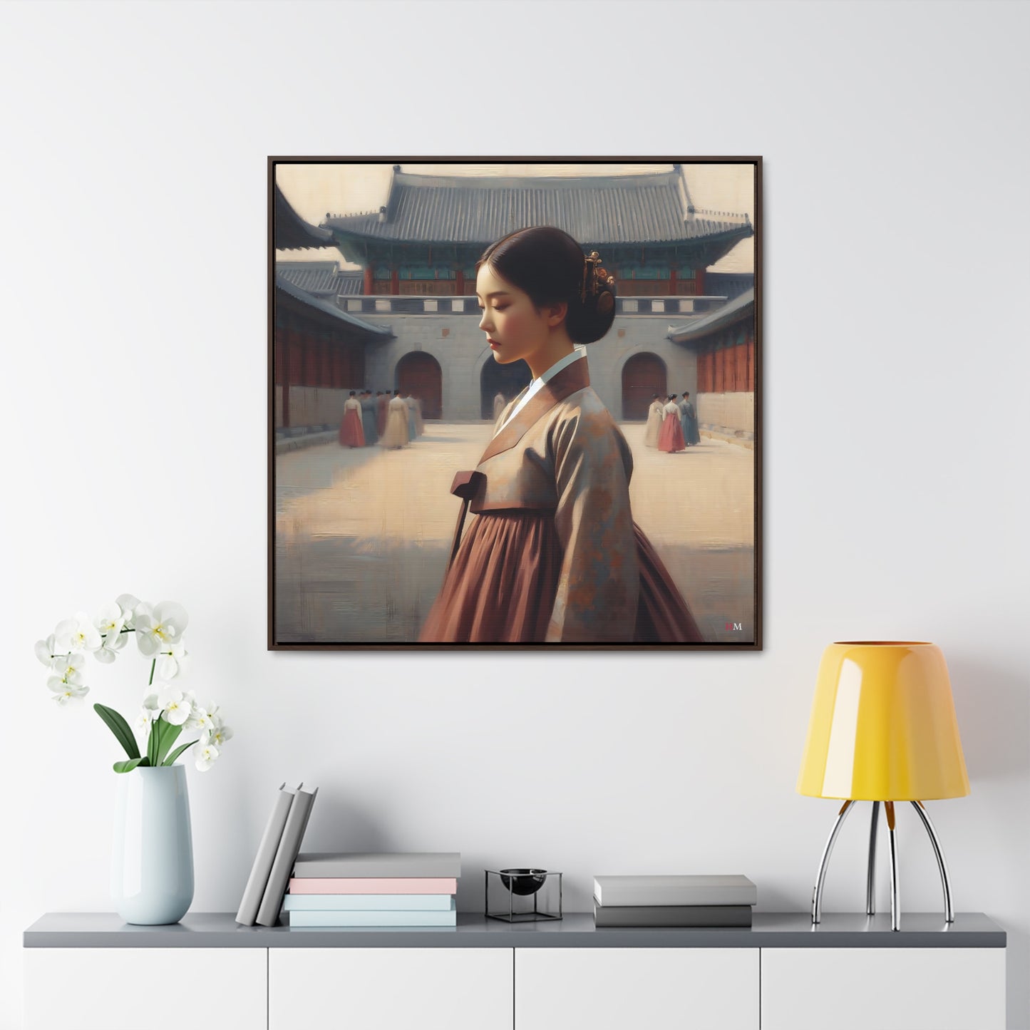 Joseon Court Lady Canvas Wraps, Square Frame