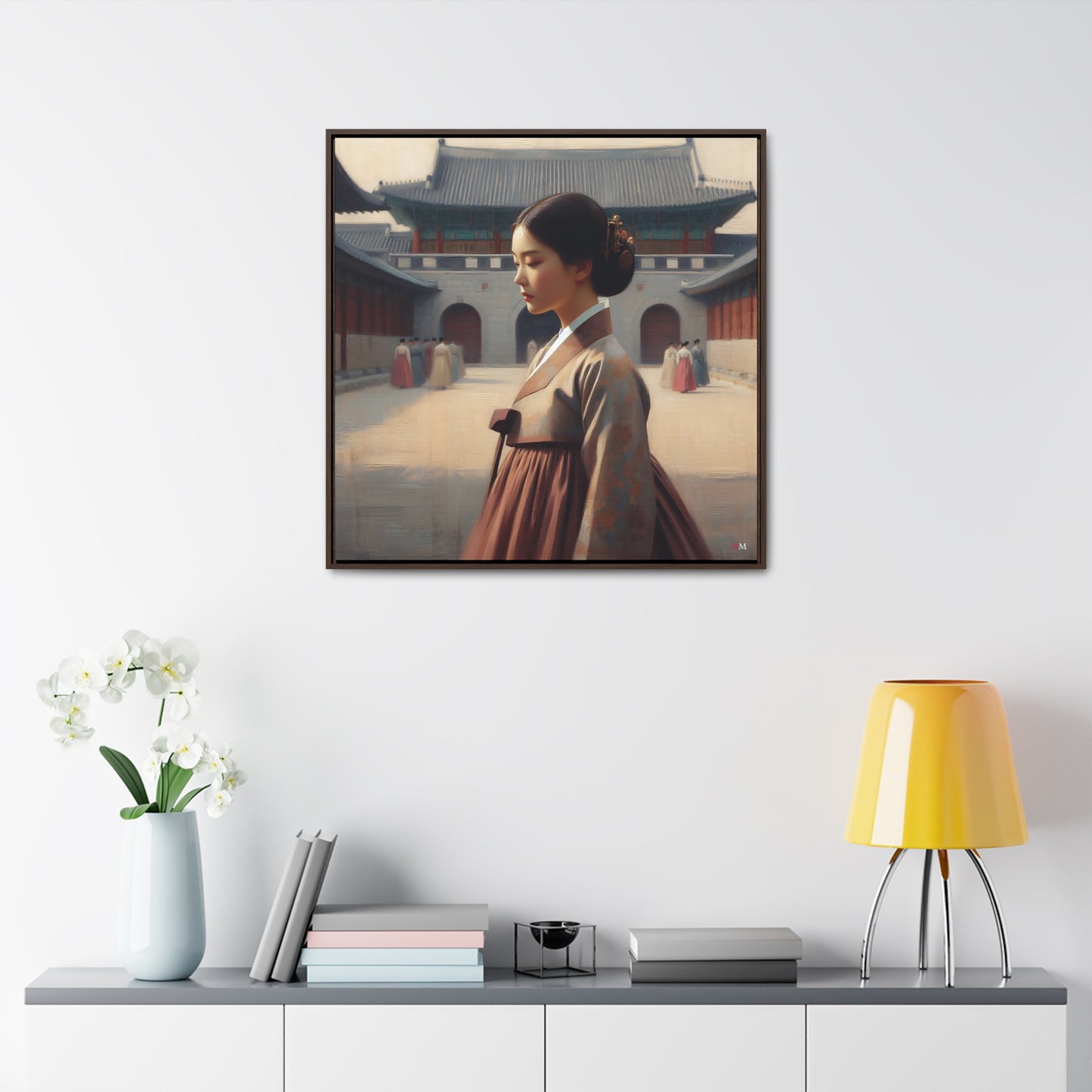 Joseon Court Lady Canvas Wraps, Square Frame