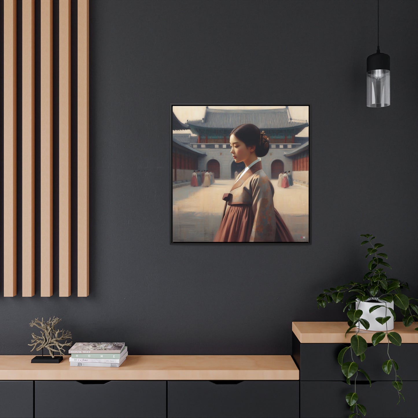 Joseon Court Lady Canvas Wraps, Square Frame