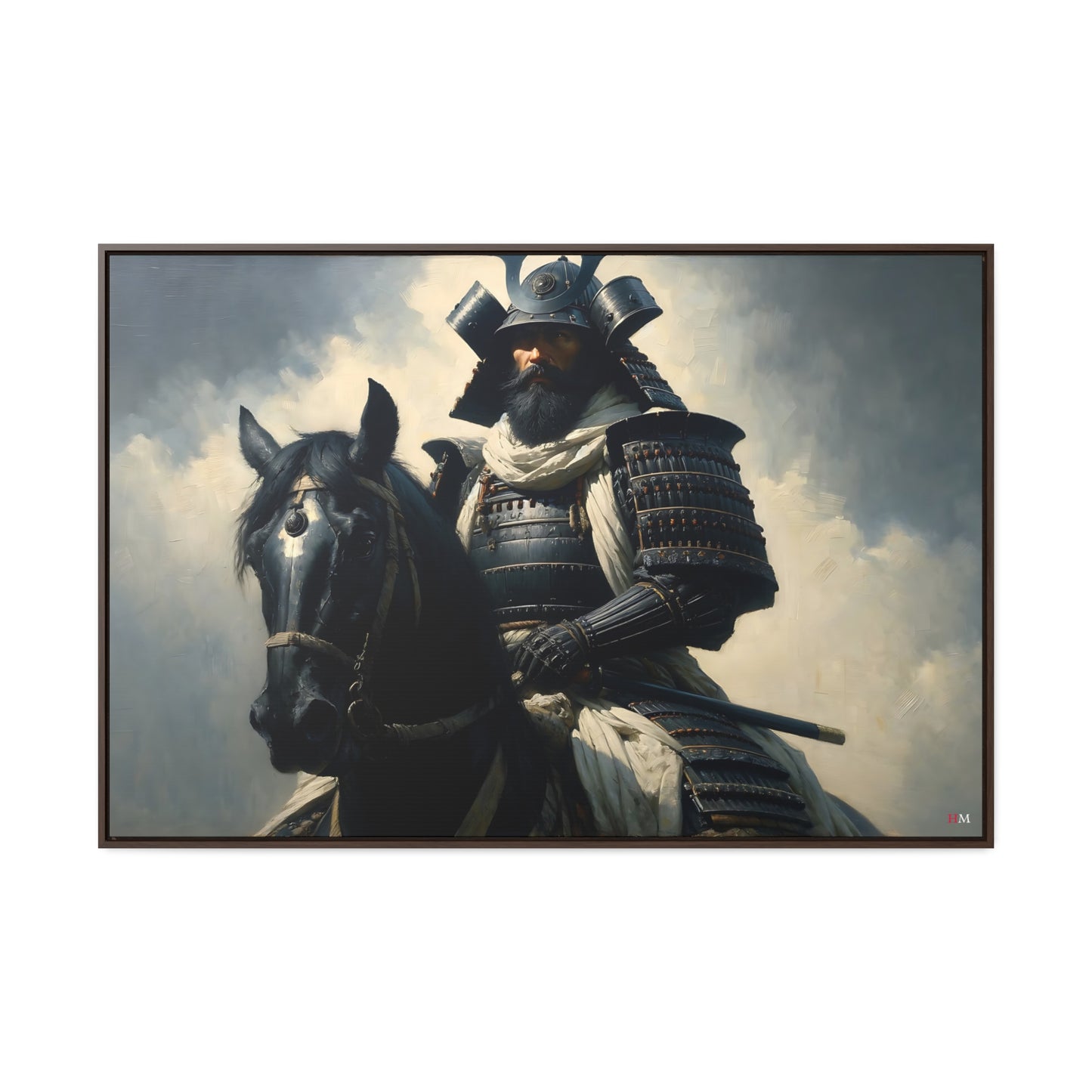 Uesugi Kenshin Dragon of Echigo Samurai Gallery Canvas Painting Wraps, Horizontal Frame