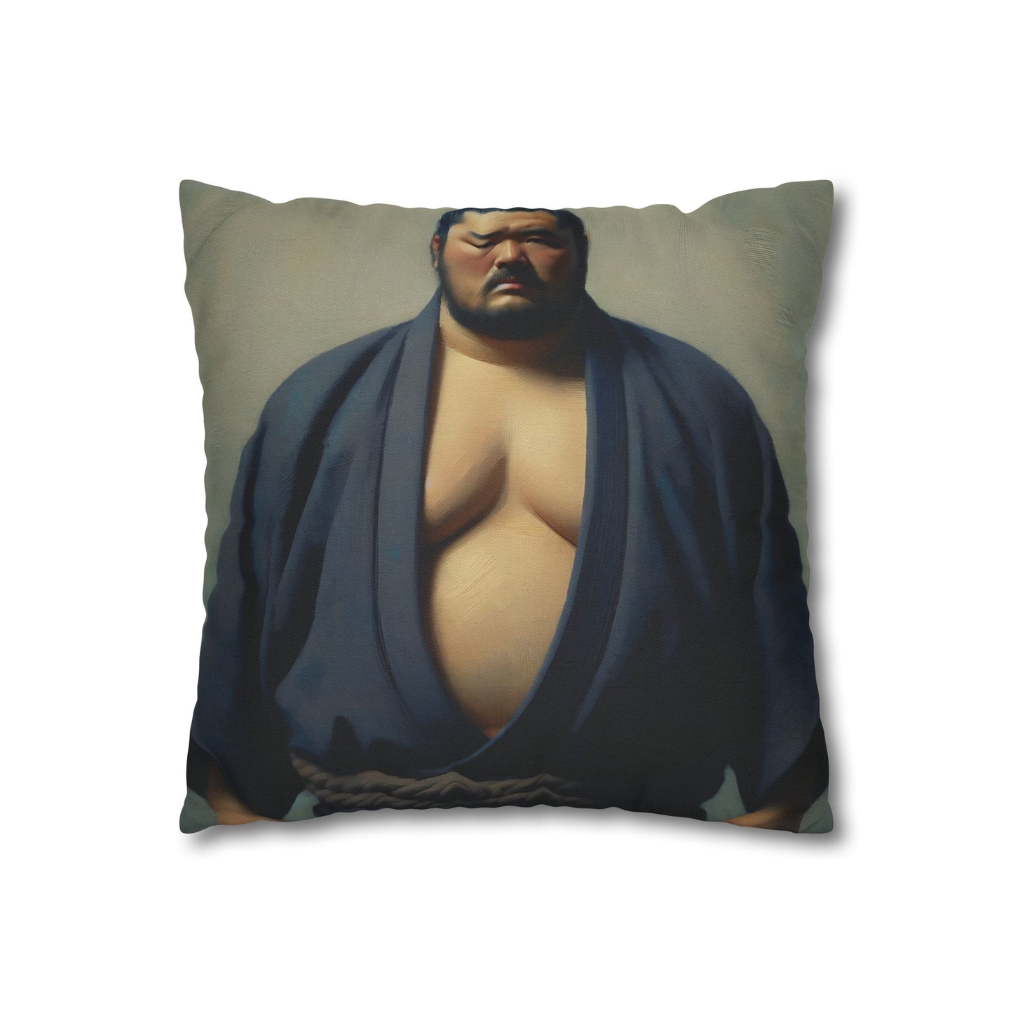 Sumo Wrestler IV Polyester Square Pillowcase