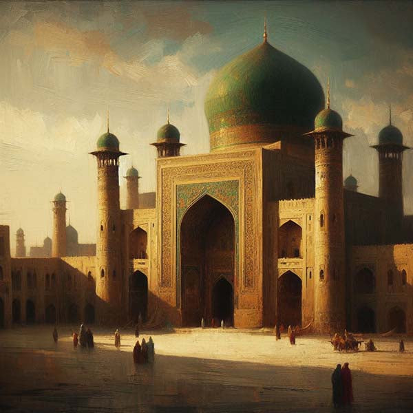 Digital Art of the Golden Gate Palace in Baghdad During the Islamic Golden Age