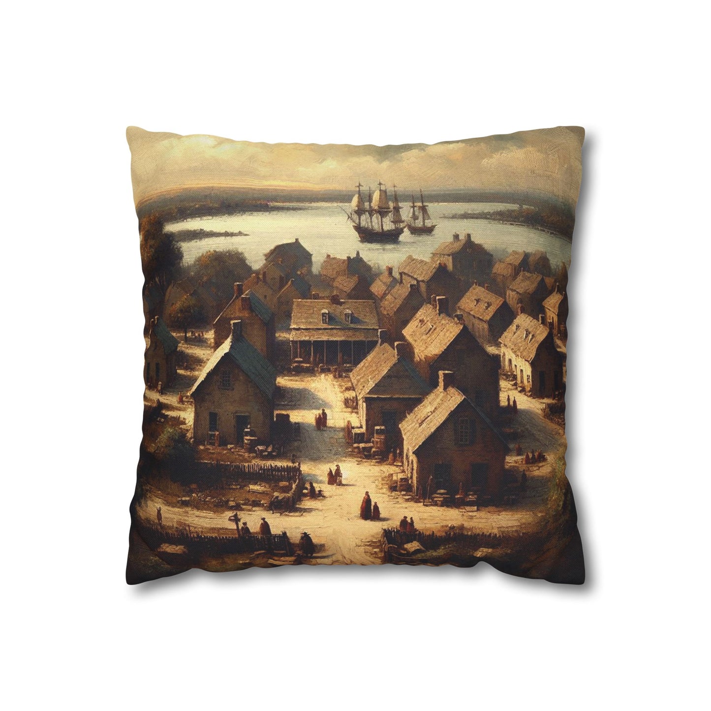 Colonial Towns Spun Polyester Square Pillowcase