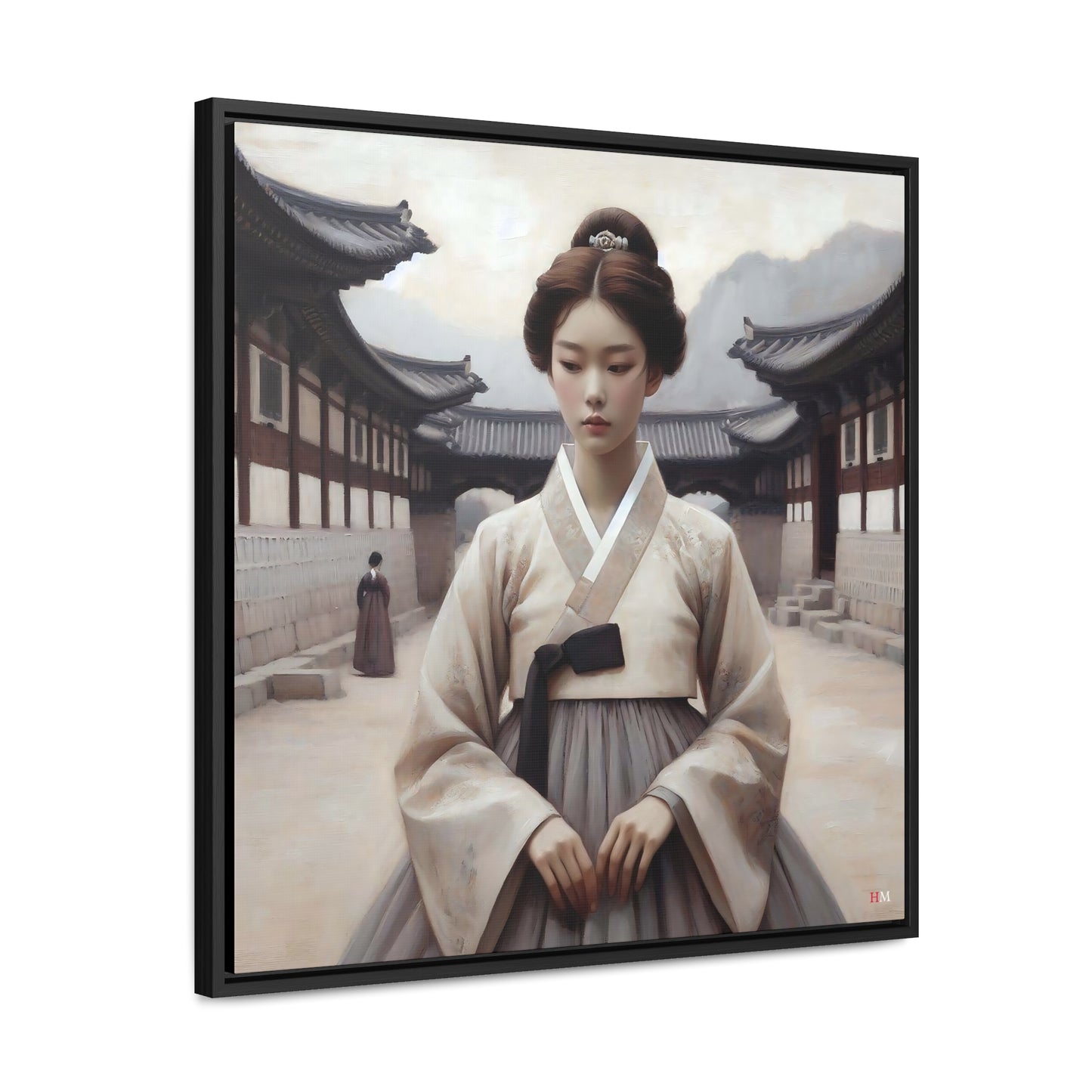 Joseon Girl in Hanbok Canvas Wraps, Square Frame