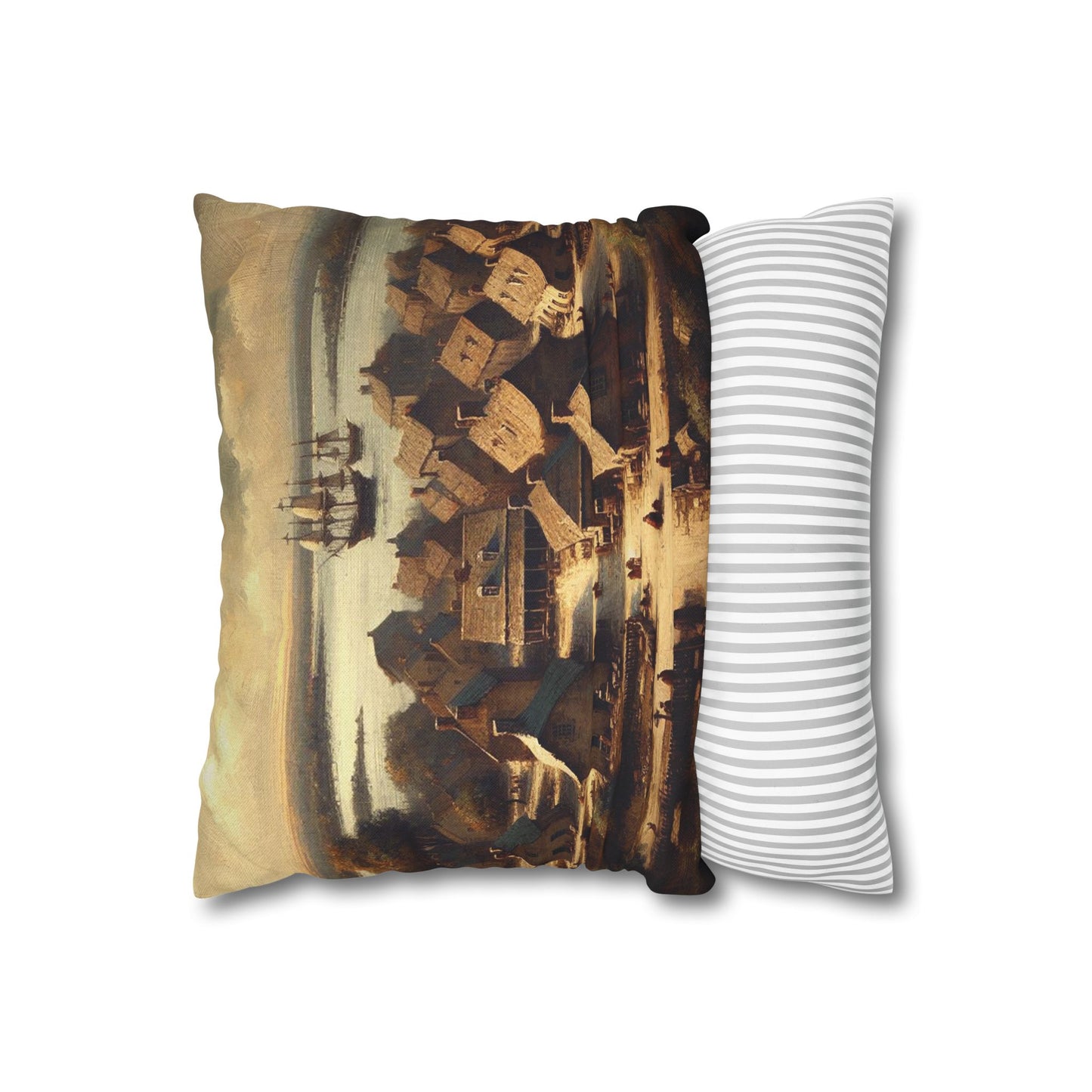 Colonial Towns Spun Polyester Square Pillowcase