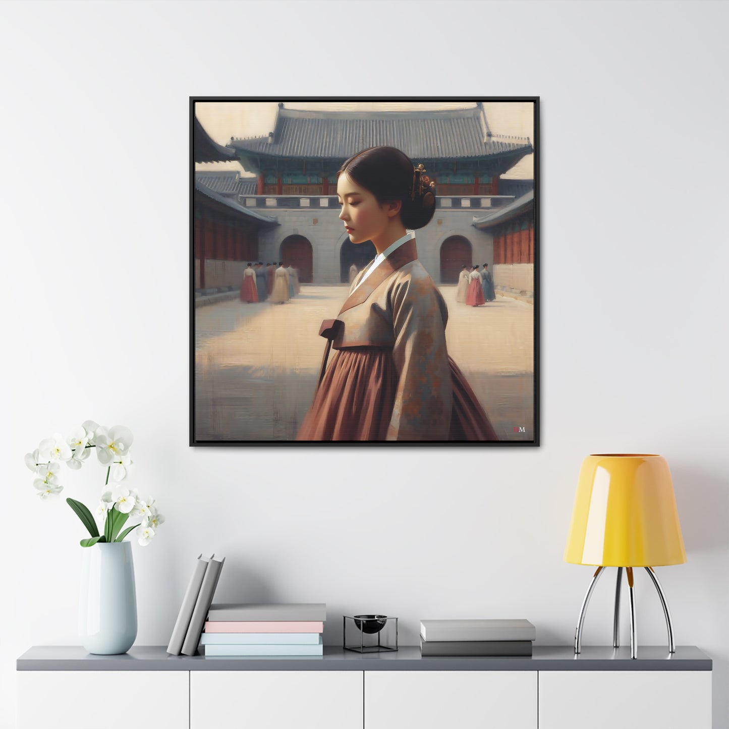 Joseon Court Lady Canvas Wraps, Square Frame