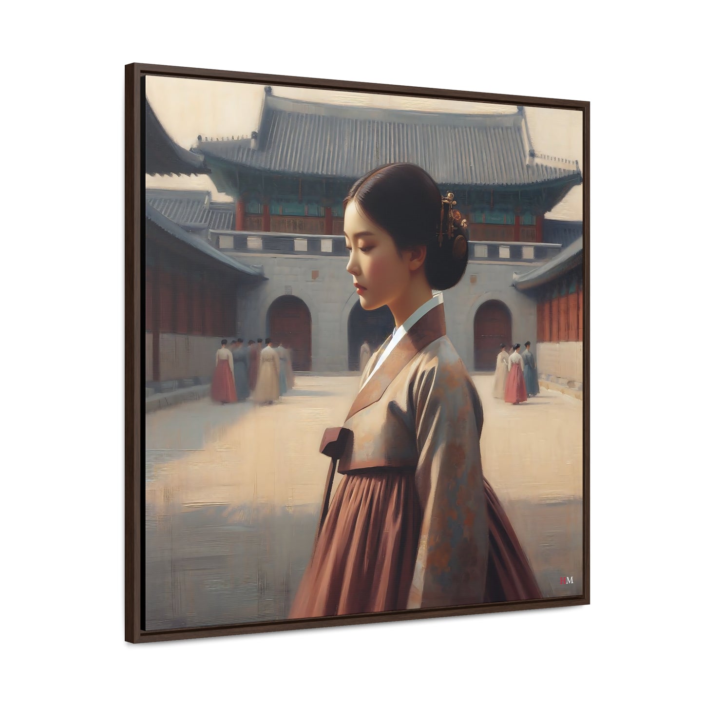 Joseon Court Lady Canvas Wraps, Square Frame