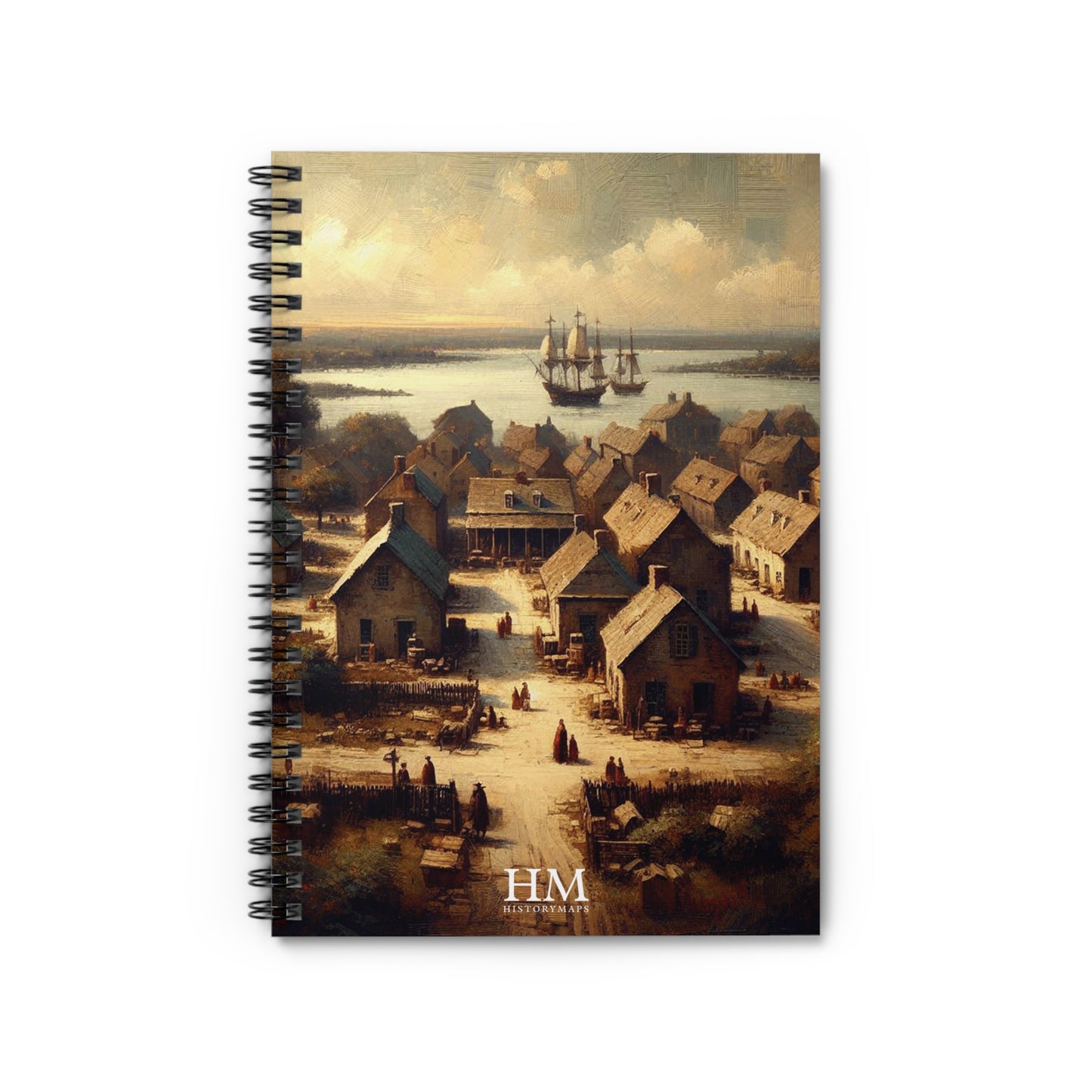 Colonial Towns Spiral Notebook - Ruled Line