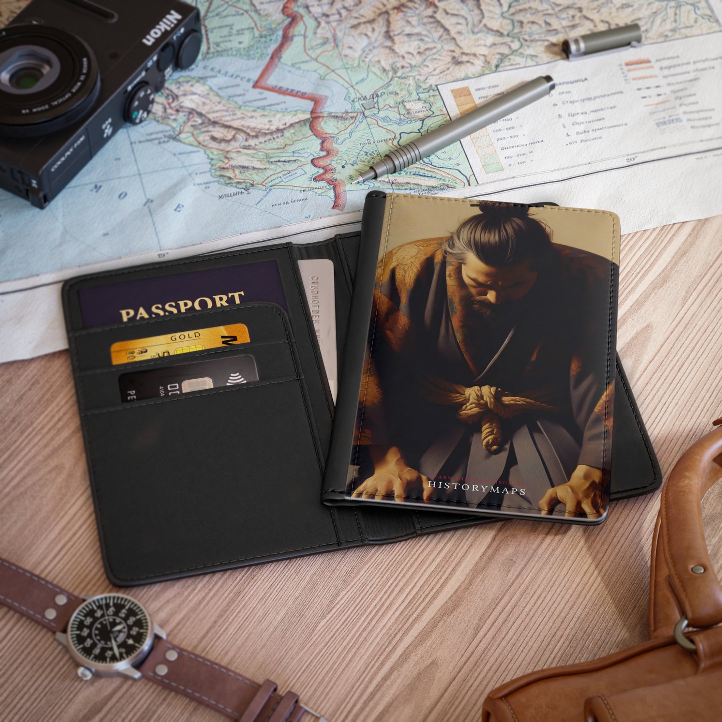 Man in Kimono Bowing Passport Cover