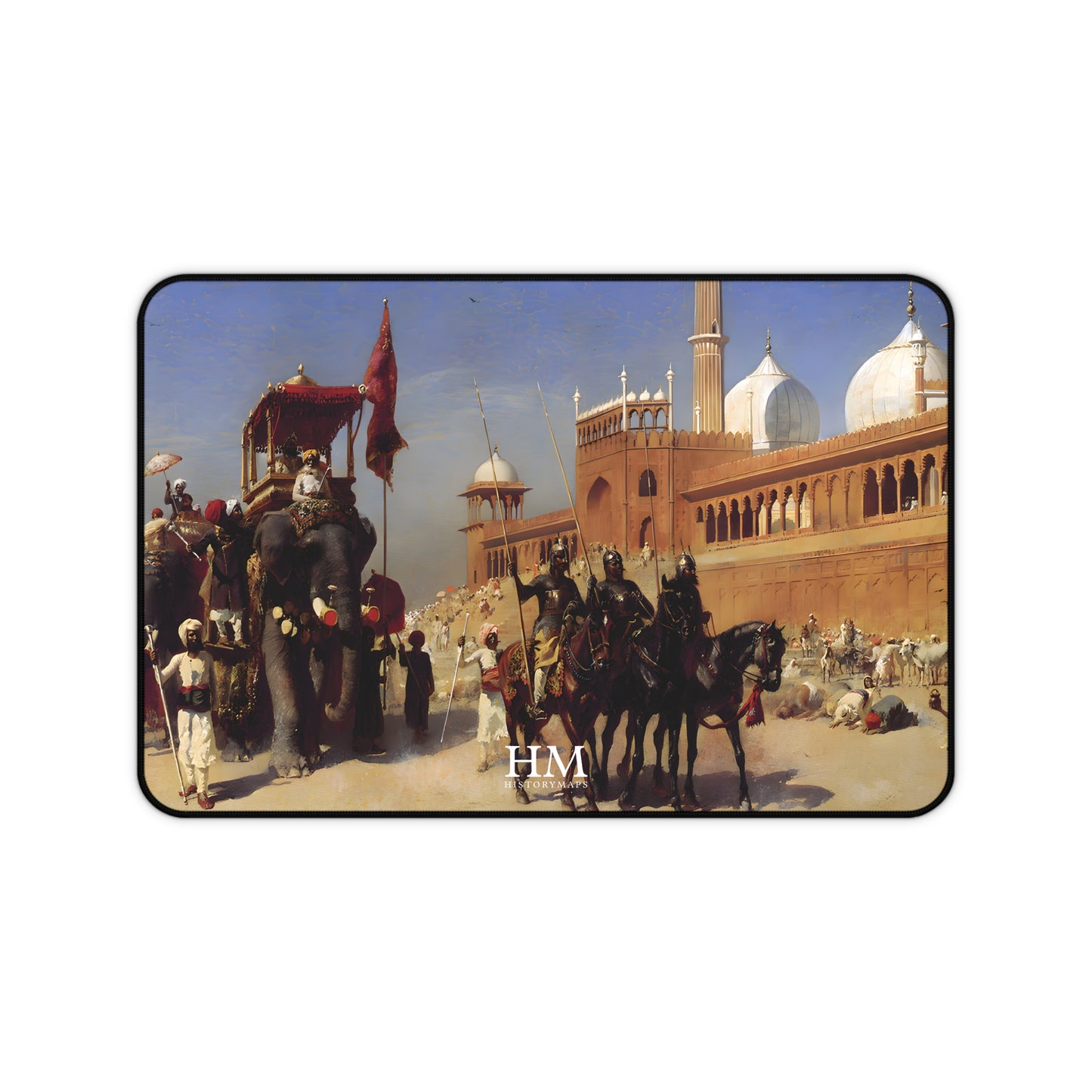 The Great Mogul and His Court Returning from the Great Mosque at Delhi Desk Mat