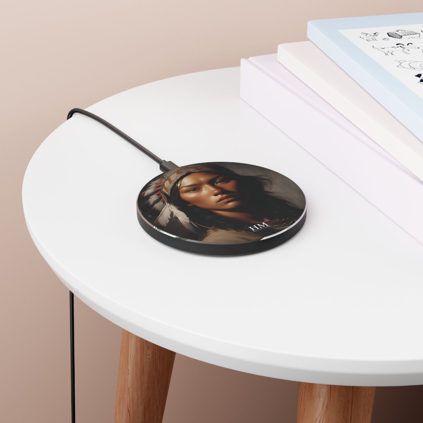 Native American Girl Wireless Charger