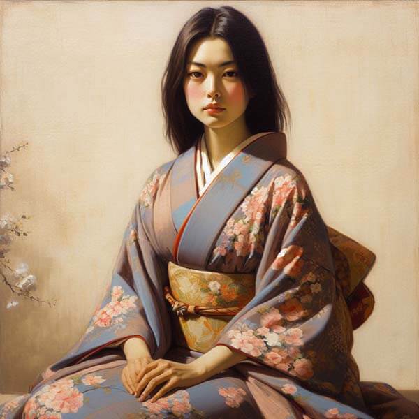 Digital Artwork of woman in kimono.